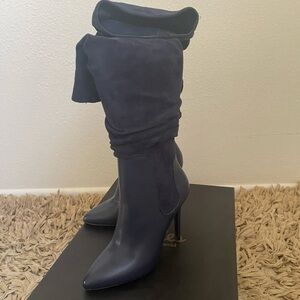 Charles By Charles David Playa Stretch High Shalt Boots Color Navy Size 5.5